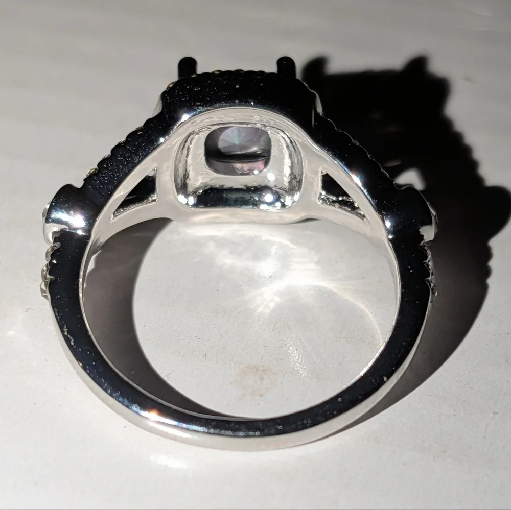 Elegant Multicolor stone wedding ring sz 8